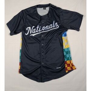 Harry Potter Nationals Baseball Jersey Adult M Navy Blue Wizarding World Fantasy